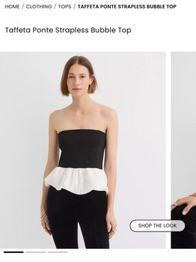 Strapless Bubble Top in Black and White